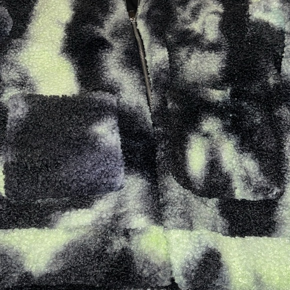 Current Mood for Dolls Kill camp/ tie-dye fuzzy hooded jacket/coat. Size XS EUC - Picture 3 of 6